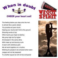 Cheer poem I wrote and created a collage with it :) #cheerleading # ...
