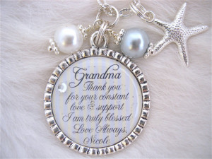 ... quote necklace Beach Jewelry Love and Support Wedding Beautiful quote