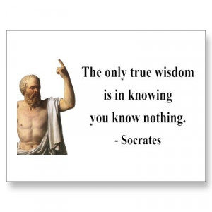 Socrates: The only true wisdom is in knowing you know nothing.