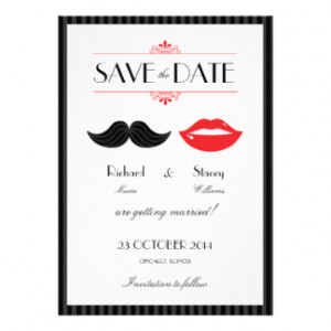 Lips And Moustache Invitation Templates