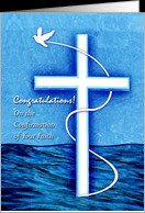 Congratulations on Confirmation for a Godson, White Dove and Cross ...