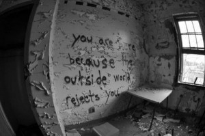 Inside of an abandoned mental hospital