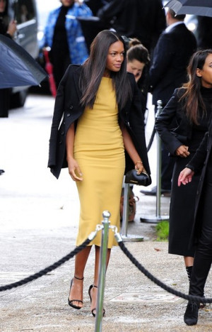 Naomi Harris attends the Burberry Prorsum show at London Fashion Week ...