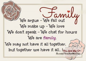 we are family quotes relatives family quotes family perfect argue