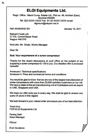 Enquiries, Quotations and Tender Notices (with sample specimens)