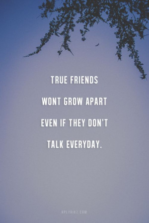 friends dont grow apart even if they dont talk everyday.Life Quotes ...