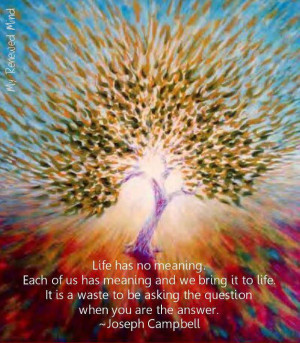 ... quote that answers the question What is the meaning of life by Joseph