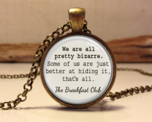 The Breakfast Club quote pendant. The Breakfast Club words necklace ...