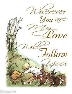 Details about Classic Winnie the Pooh Nursery Wall Art Print~My Love ...