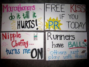 funny signs for marathons