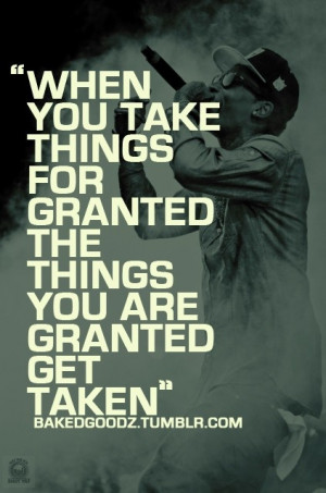 Don't take things for granted