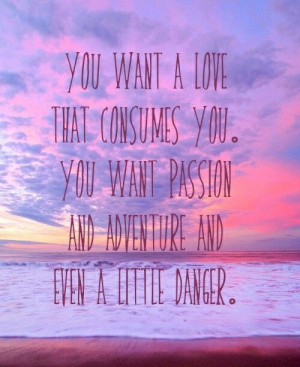 You want a love that consumes you. You want passion and adventure and ...