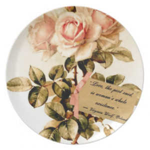 Victorian Pink Roses with Motivational Quote Party Plates
