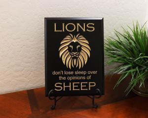Lions Don't Lose Sleep Over Opinions of Sheep