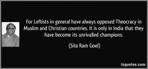 in general have always opposed Theocracy in Muslim and Christian ...