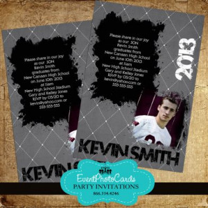 Male Graduation Invitations 2014 Gray male photo cards