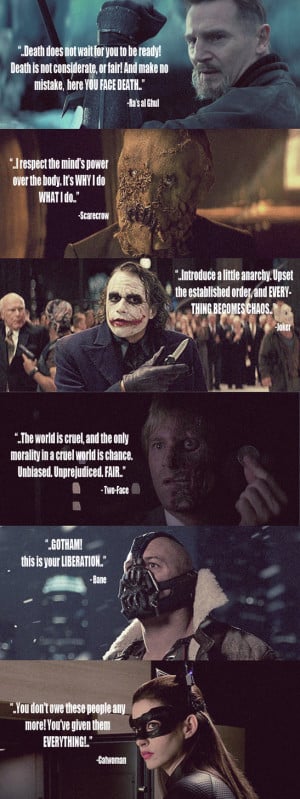 Nolan's Batman Trilogy villains' quotes by huatist