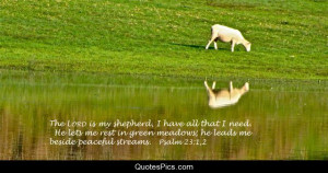 The lord is my shepherd , I have all that I need. – Bible