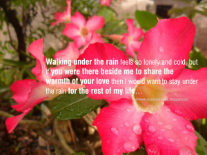 Walking under the rain feels so lonely and cold