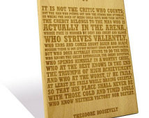 Theodore Roosevelt's famous 9;Man in the Arena' quote etched on a ...