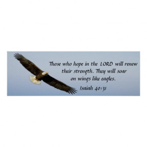 Soar like an eagle bible verse Isaiah 40:31 poster