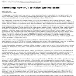 Parenting: How NOT to Raise Spoiled Brats