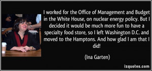 worked for the Office of Management and Budget in the White House ...