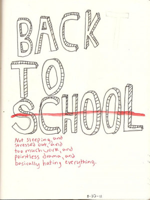 ... school. Back to teacher. Back to teenage drama. And back to