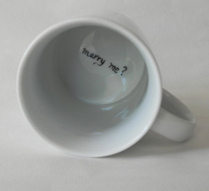 me, hand painted mug for wedding proposal - hidden message - surprise ...