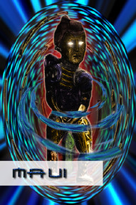 Artist's depiction of the Sun god, Maui.