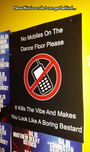 funny no cell phone sign
