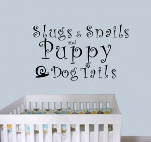 ... and snails and puppy dog's tails, that's what…- Nursery Wall Quote