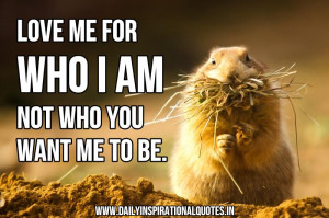 Love Me For Who I Am Not Who You Want Me To Be ~ Inspirational Quote