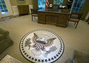 White House blunder over new Oval Office rug quote