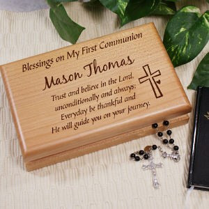 Personalized Engraved First Communion Valet Box