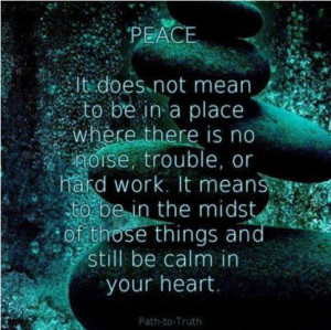 Quote: Peace...in the midst of troubles, still be calm in your heart ...