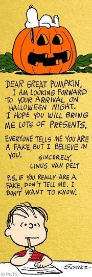 Dear Great Pumpkin charlie brown halloween halloween quotes peanuts ...