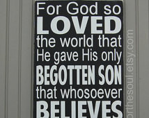 ... World JOHN 3:16 Christian Bible Scripture Typography Art Wooden Sign