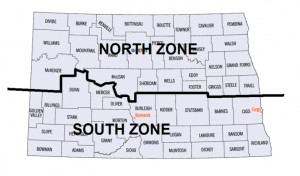 North Dakota State Plane Coordinate Zone Map