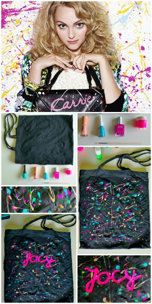 DIY FASHION | The Carrie Diaries Nail Polish Tote Bag | Pink Chocolate ...