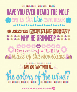 Colors of the Wind from Pocahontas The Soundtrack for the Typoquotes ...