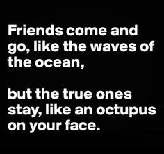 Friends come and go like the waves in the ocean but the true ones stay ...