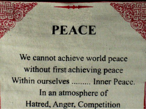 Dalai Lama Quotes ~ Cotton Canvas Scroll ~ “Peace” ~ Natural White ...
