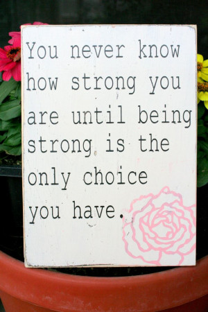 Strong quote hand painted distressed wood sign by caitcreate