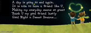 Good Night Friend Cover for Facebook