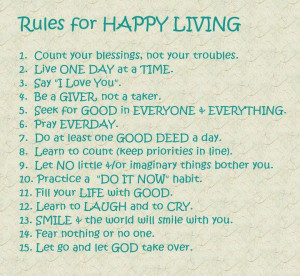 Rules for Happy Living