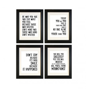 Dr Seuss Quotes Set of 4 Art Prints Black and by breedingfancy, $43.00
