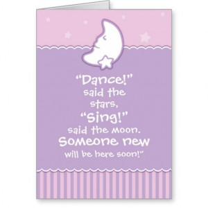Baby Shower Invitation - Moon and Stars Stationery Note Card