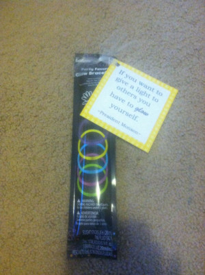 Glow sticks and quote-secret sister gift 2014