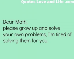 Dear Math Quotes Funny